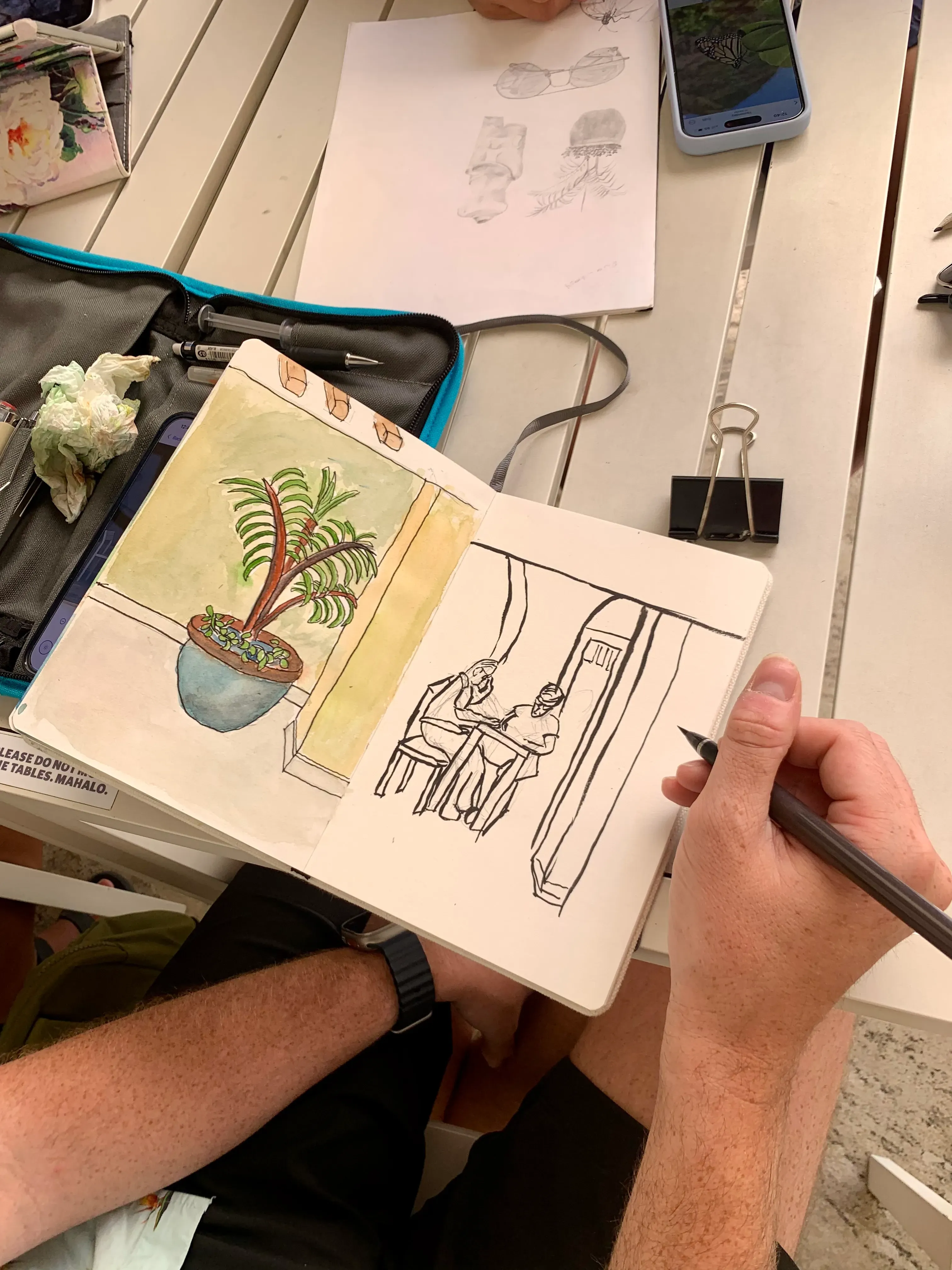 Joining a "Sketch and Chat" Meetup Group and Meeting Local Artists